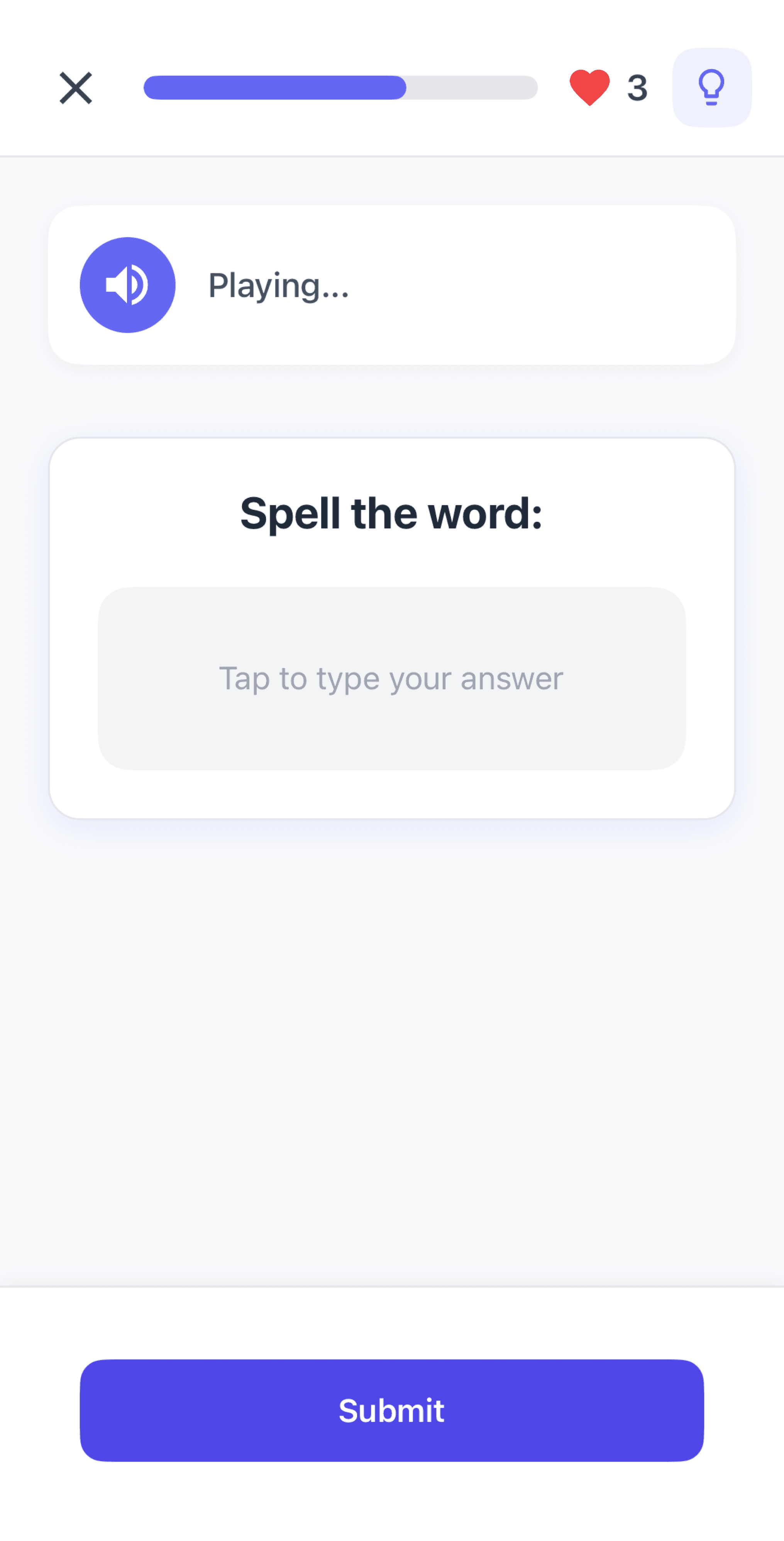 Spell Up App Interface